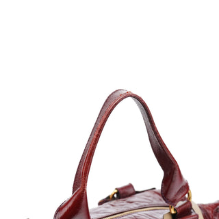 Chloe Burgundy Patent Leather Bay Tote Bag