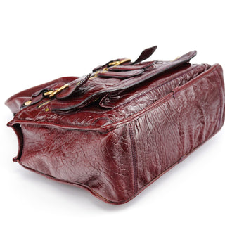 Chloe Burgundy Patent Leather Bay Tote Bag