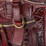 Chloe Burgundy Patent Leather Bay Tote Bag