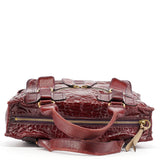 Chloe Burgundy Patent Leather Bay Tote Bag