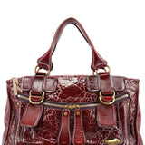 Chloe Burgundy Patent Leather Bay Tote Bag