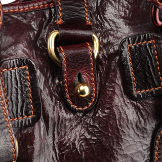 Chloe Burgundy Patent Leather Bay Tote Bag