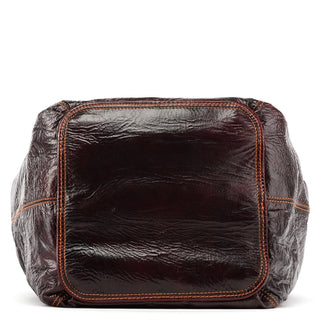Chloe Burgundy Patent Leather Bay Tote Bag