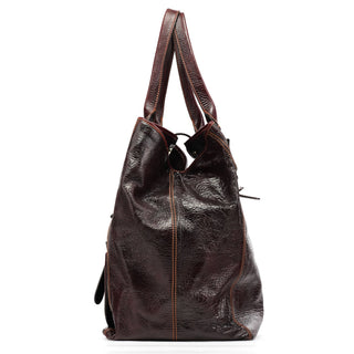 Chloe Burgundy Patent Leather Bay Tote Bag