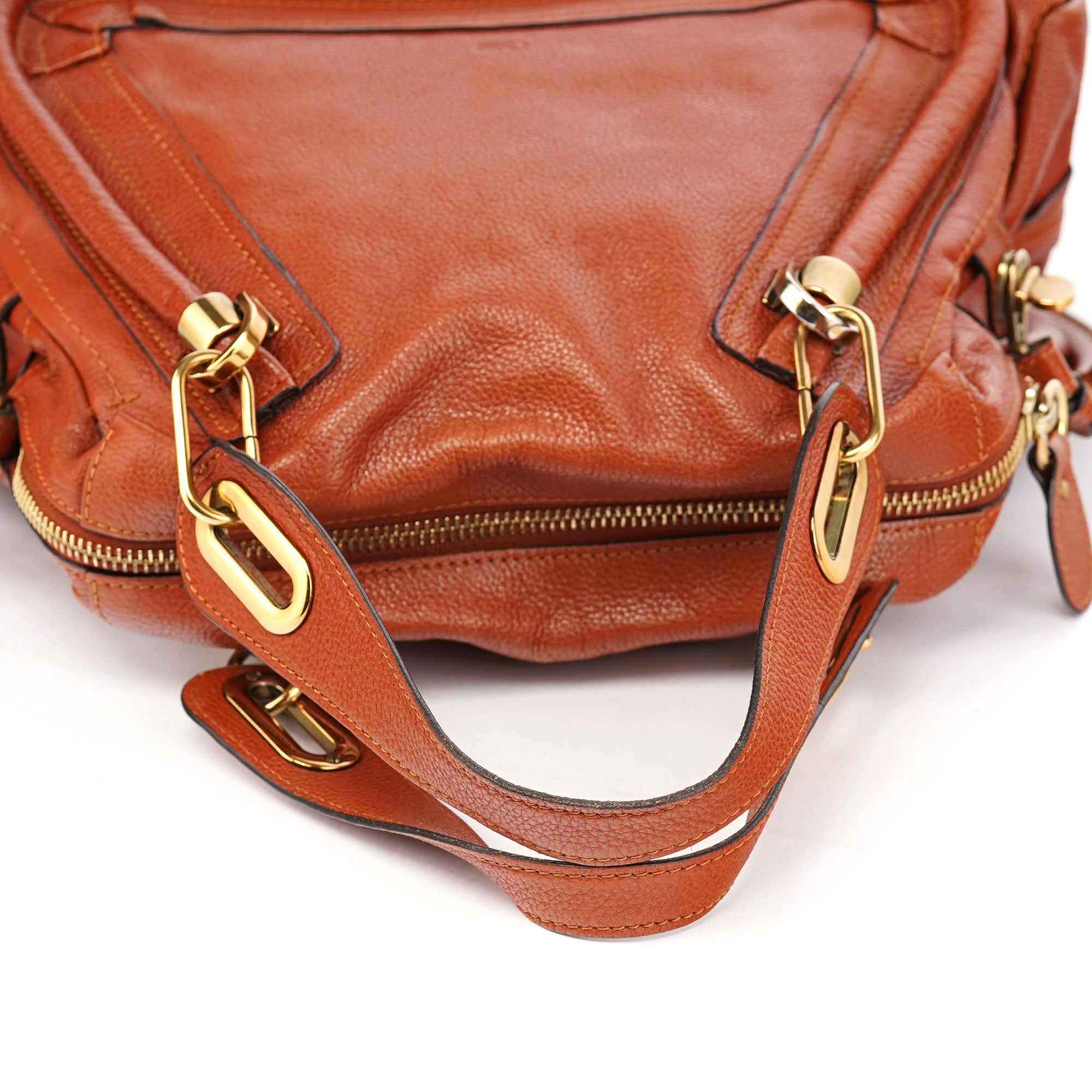 Chloé Paraty 2-Way Schultertasche aus Leder in Burnt Orange