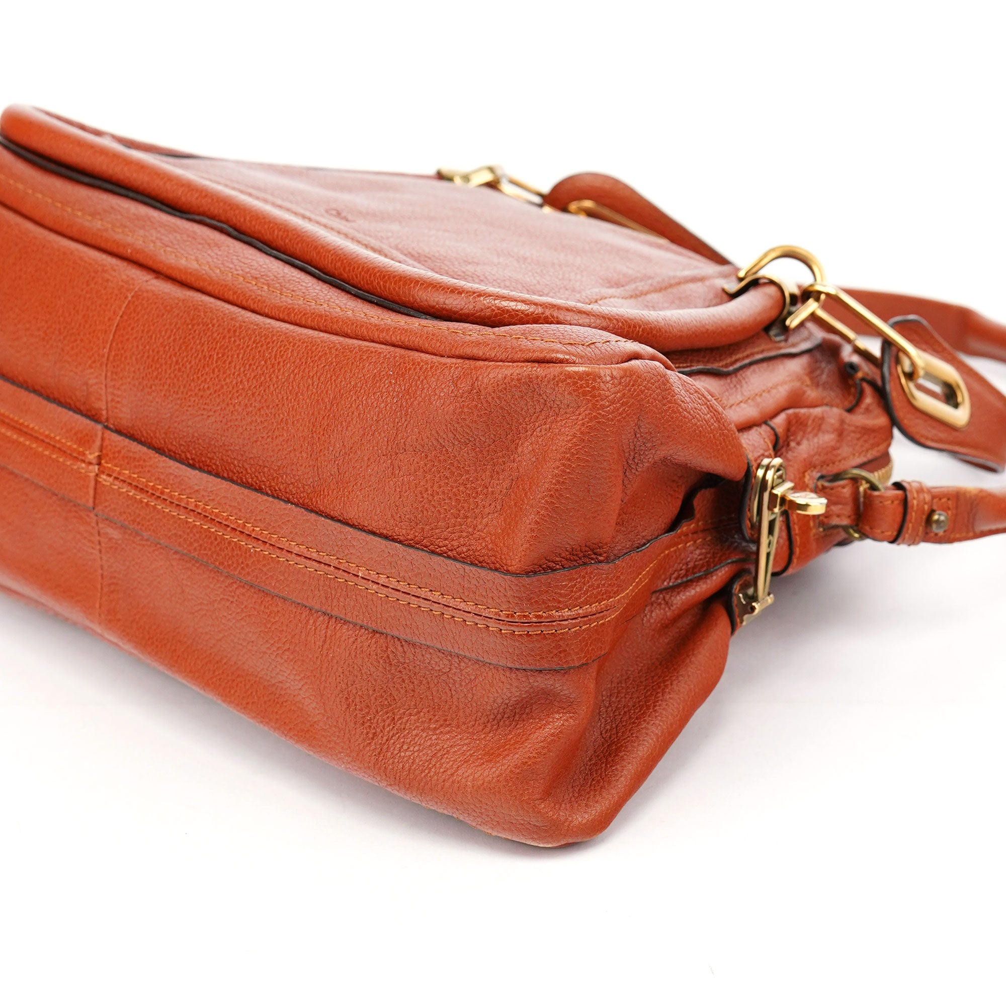 Chloé Paraty 2-Way Schultertasche aus Leder in Burnt Orange