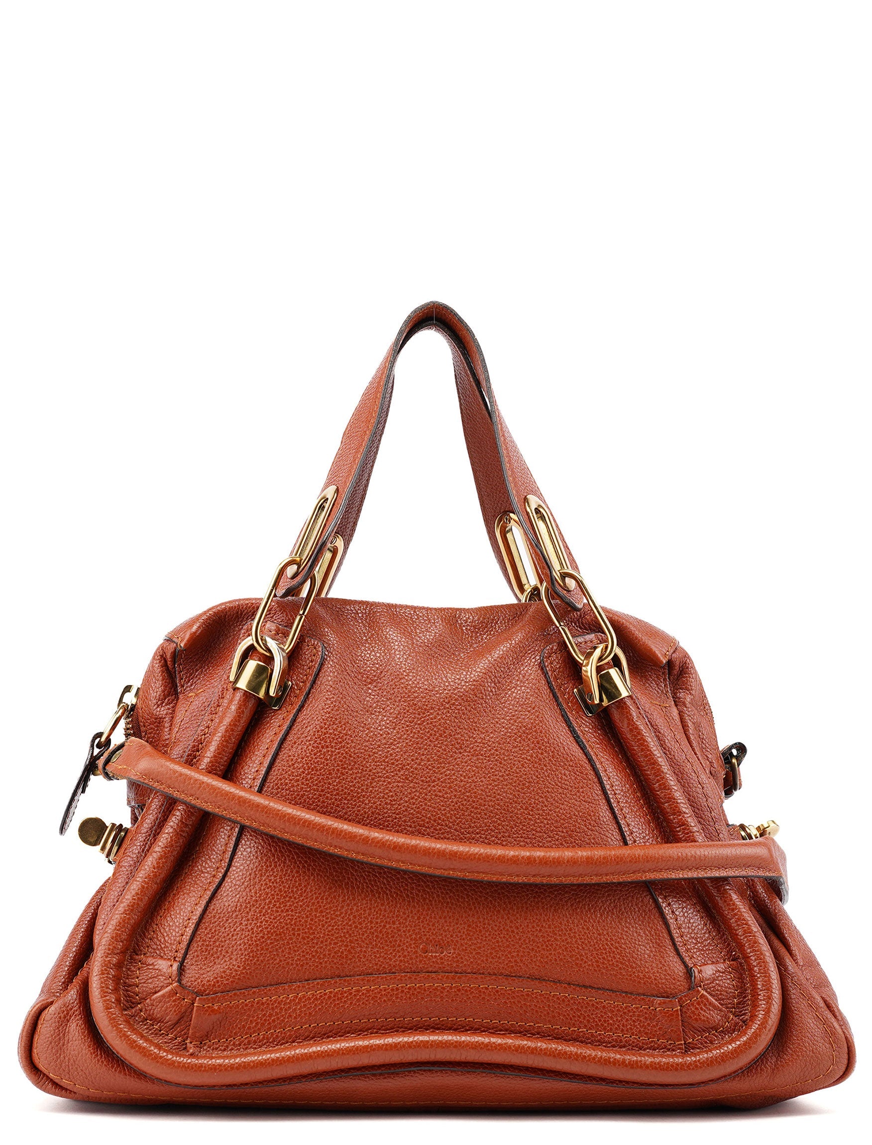 Chloé Paraty 2-Way Schultertasche aus Leder in Burnt Orange