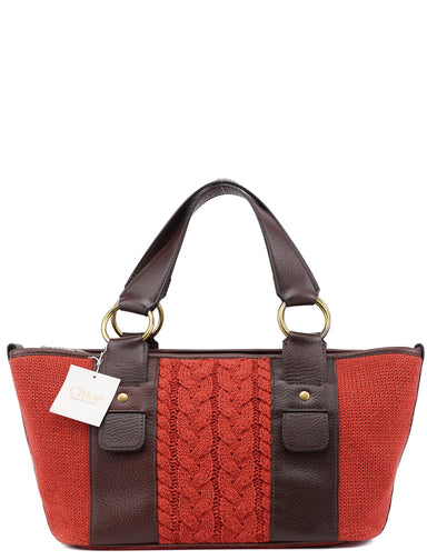 Chloé Burnt Orange Virgin Wool Tote Bag