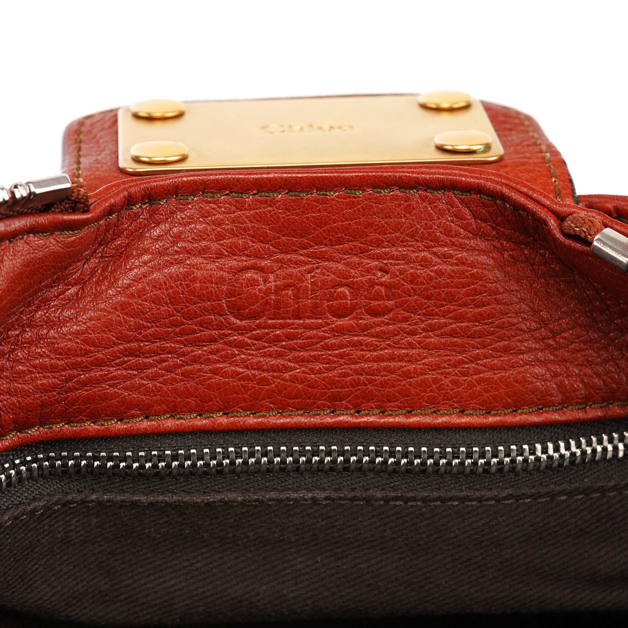 Chloe Burnt Red Leather Paddington Shoulder Bag