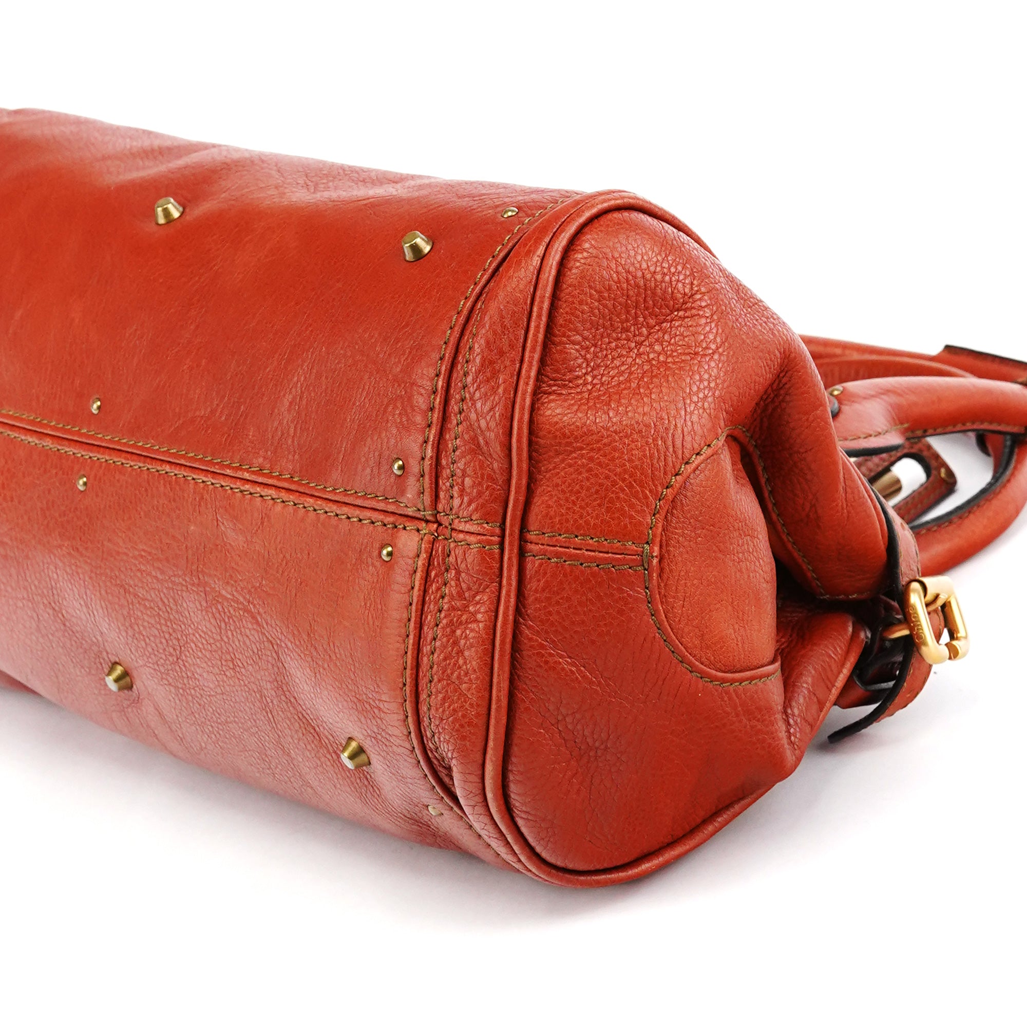 Chloe Burnt Red Leather Paddington Shoulder Bag