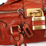 Chloe Burnt Red Leather Paddington Shoulder Bag