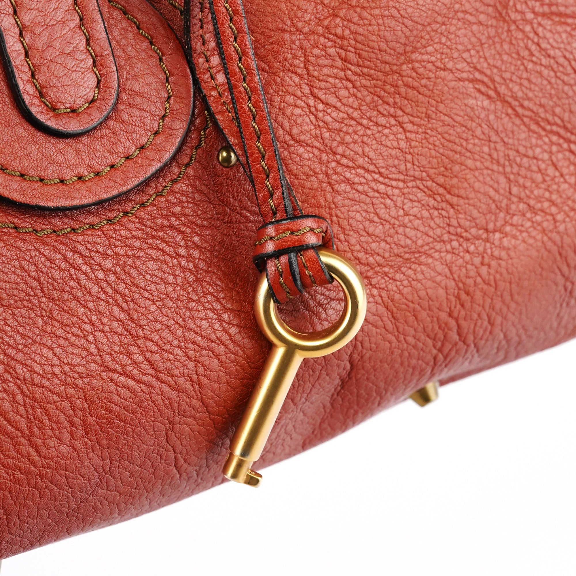 Chloe Burnt Red Leather Paddington Shoulder Bag