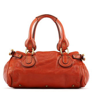 Chloe Burnt Red Leather Paddington Shoulder Bag