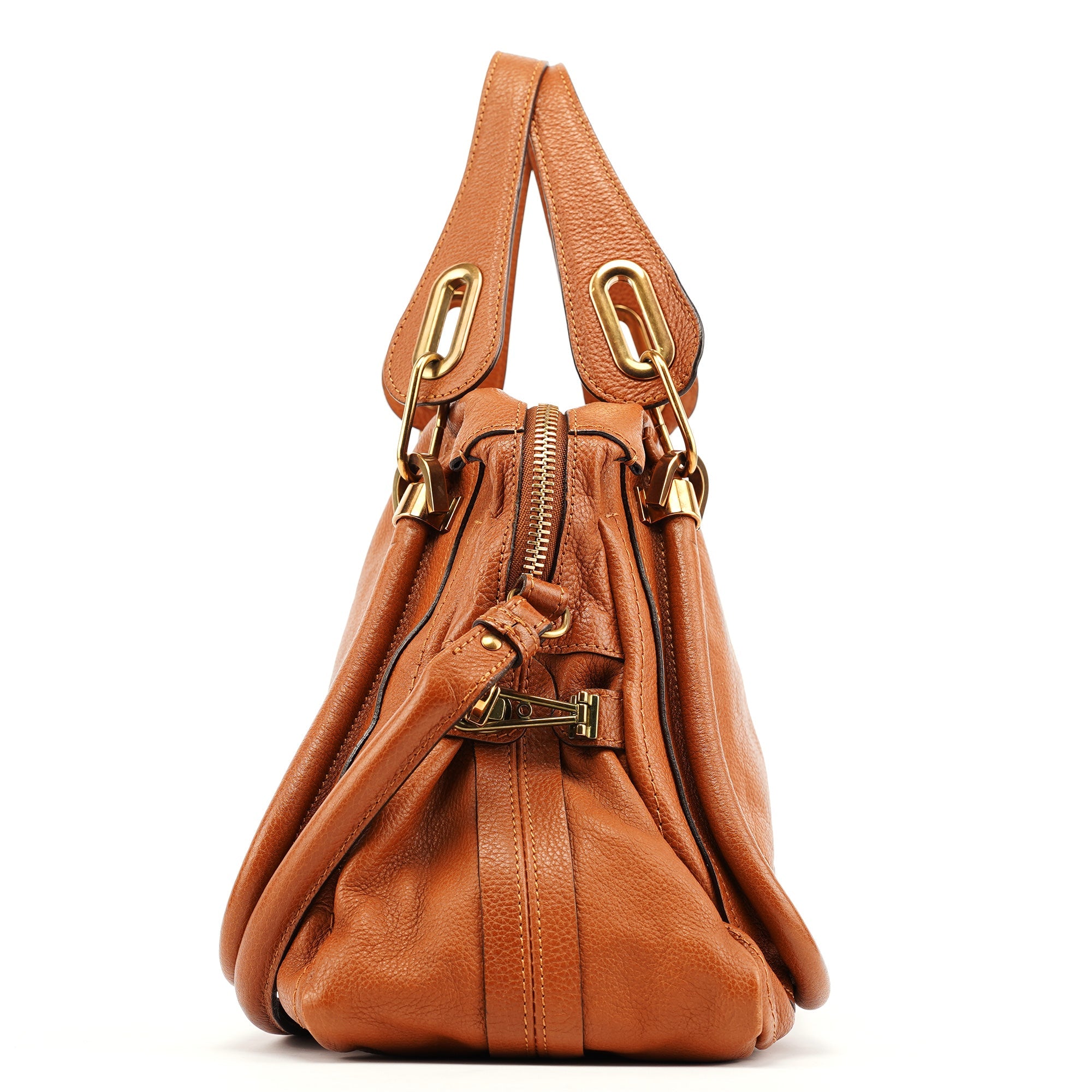 Chloe Caramel Leather Paraty 2-Way Bag