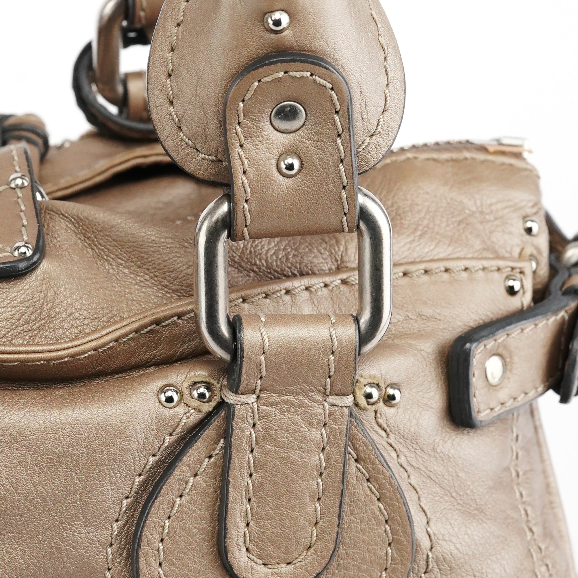 Chloe Champagne Gold Leather Paddington Shoulder Bag