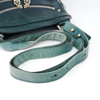 Chloé Chloé Navy Turquoise Leather Bay Crossbody Bag