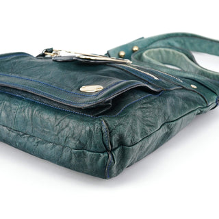 Chloé Chloé Navy Turquoise Leather Bay Crossbody Bag