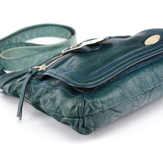 Chloé Chloé Navy Turquoise Leather Bay Crossbody Bag