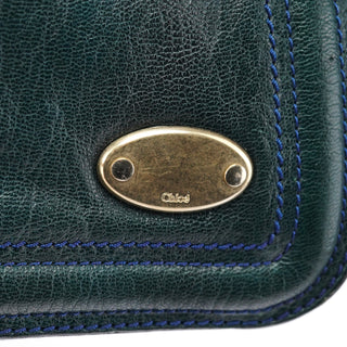 Chloé Chloé Navy Turquoise Leather Bay Crossbody Bag
