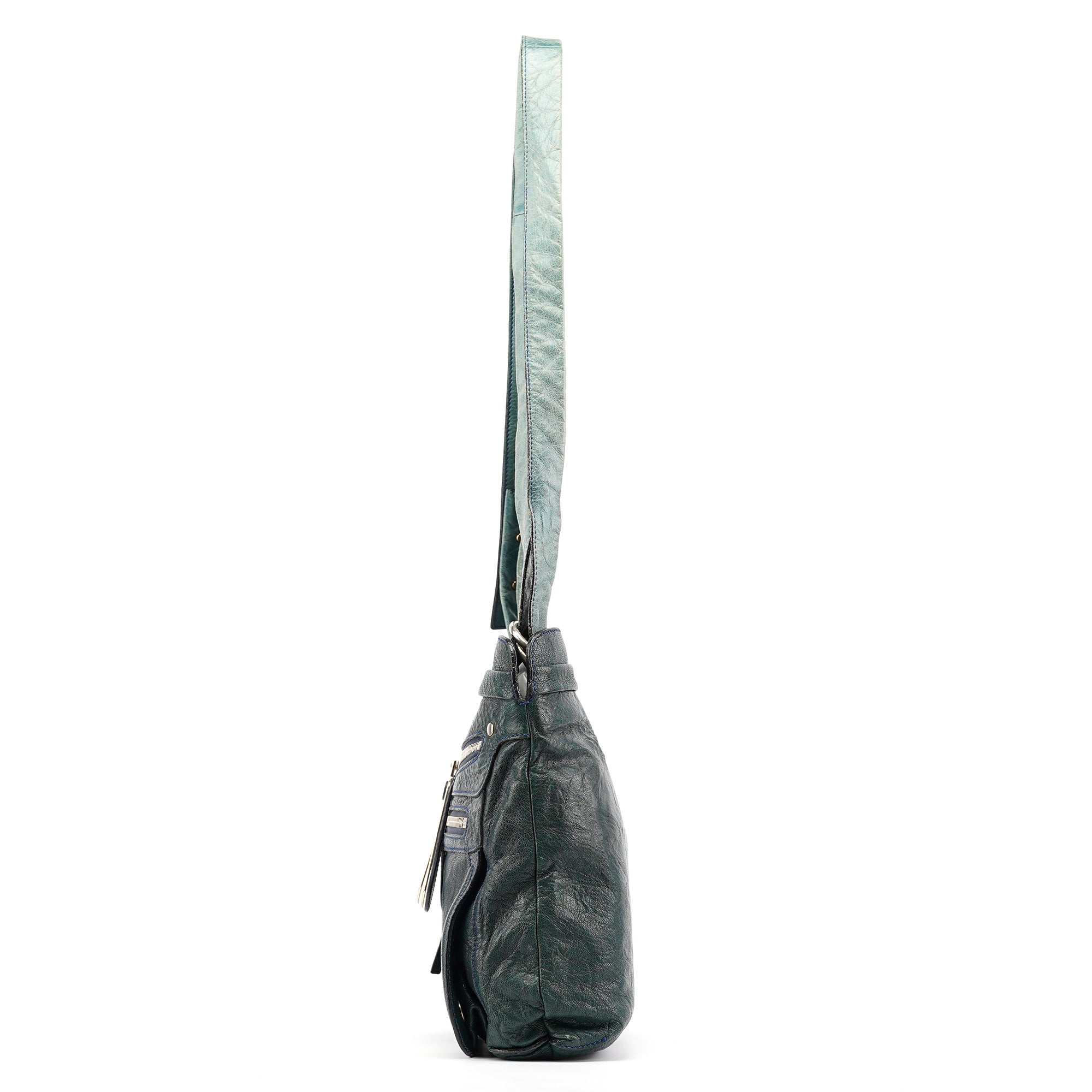 Chloé Chloé Navy Turquoise Leather Bay Crossbody Bag