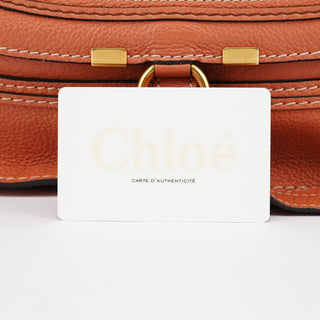 Chloe Coral Leather Marcie Shoulder Bag