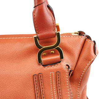 Chloe Coral Leather Marcie Shoulder Bag