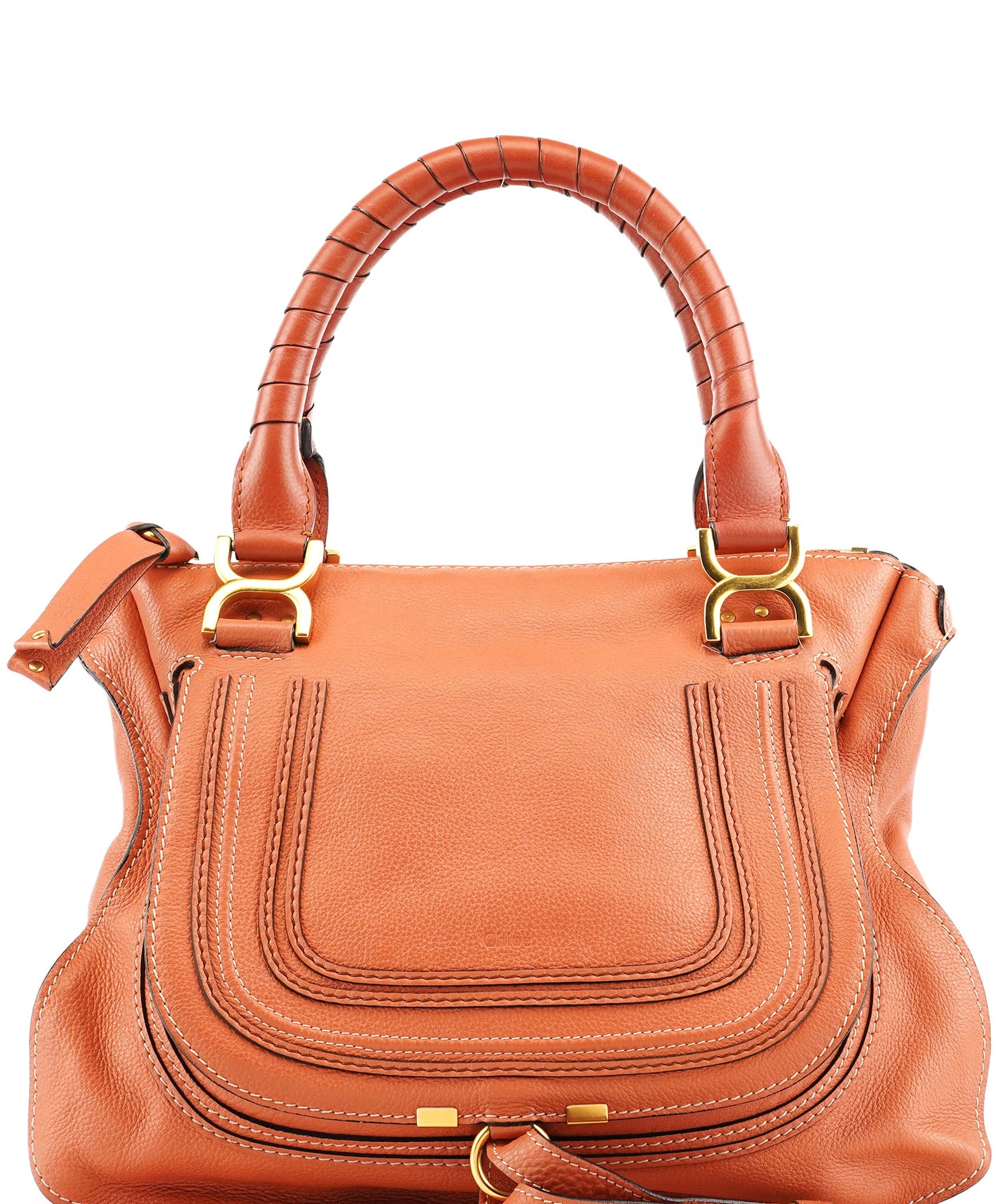 Chloe Coral Leather Marcie Shoulder Bag
