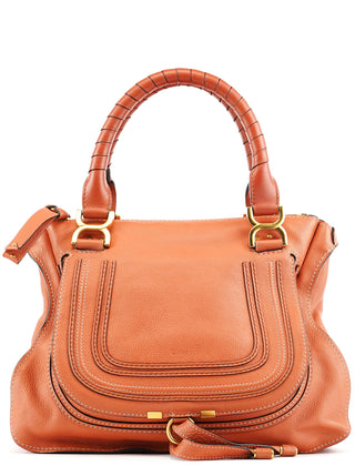 Chloe Coral Leather Marcie Shoulder Bag