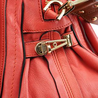 Chloe Coral Pink Leather Paraty 2-Way Bag