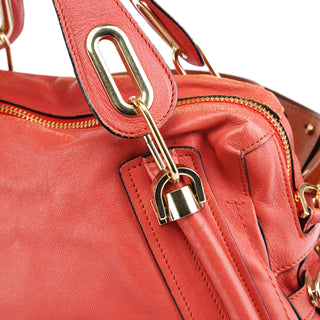 Chloe Coral Pink Leather Paraty 2-Way Bag