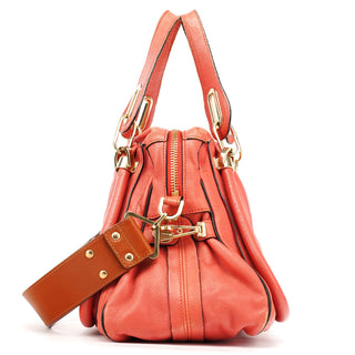 Chloe Coral Pink Leather Paraty 2-Way Bag