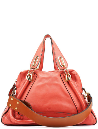 Chloe Coral Pink Leather Paraty 2-Way Bag
