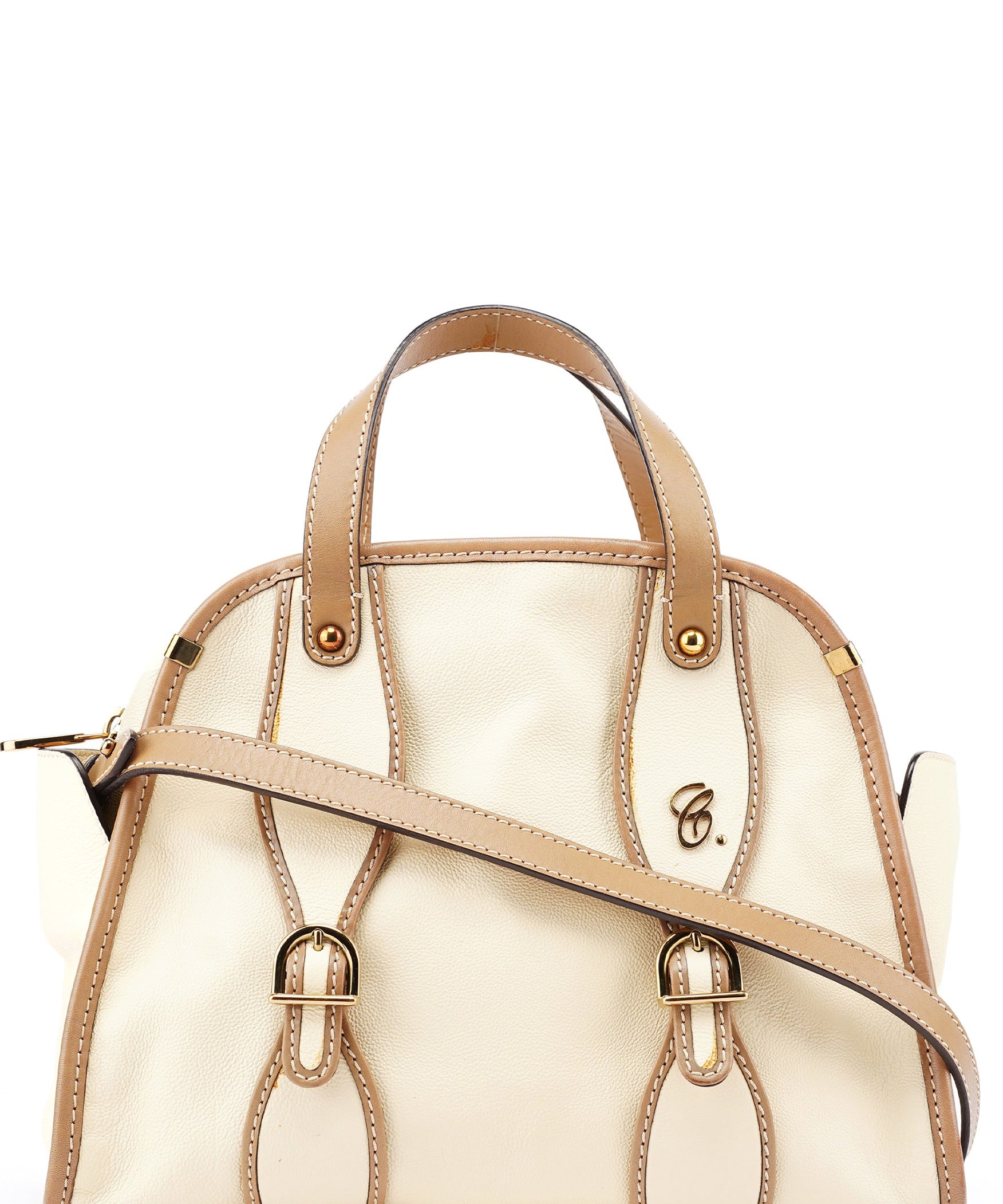 Chloé Cream Leather 2-Way Tote Bag
