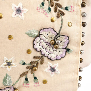 Chloé Cream Leather Embroidered Embwellished Hobo Bag