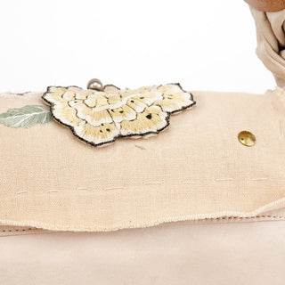 Chloé Cream Leather Embroidered Embwellished Hobo Bag