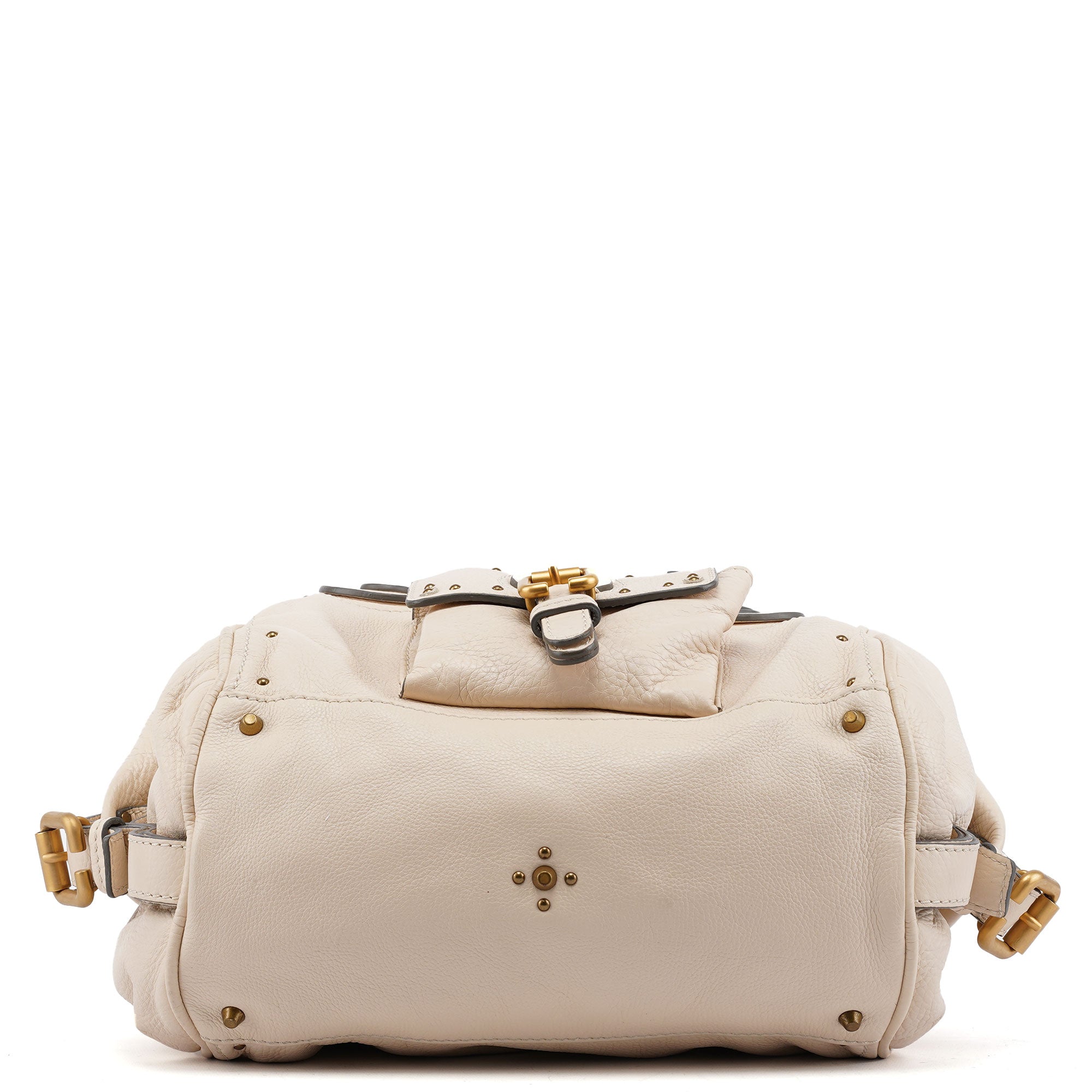 Chloe Cream Leather Paddington Pocket Shoulder Bag