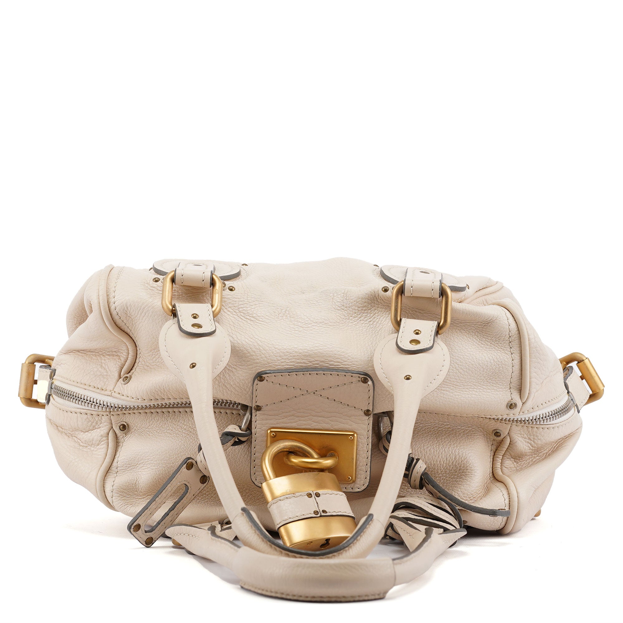 Chloe Cream Leather Paddington Pocket Shoulder Bag