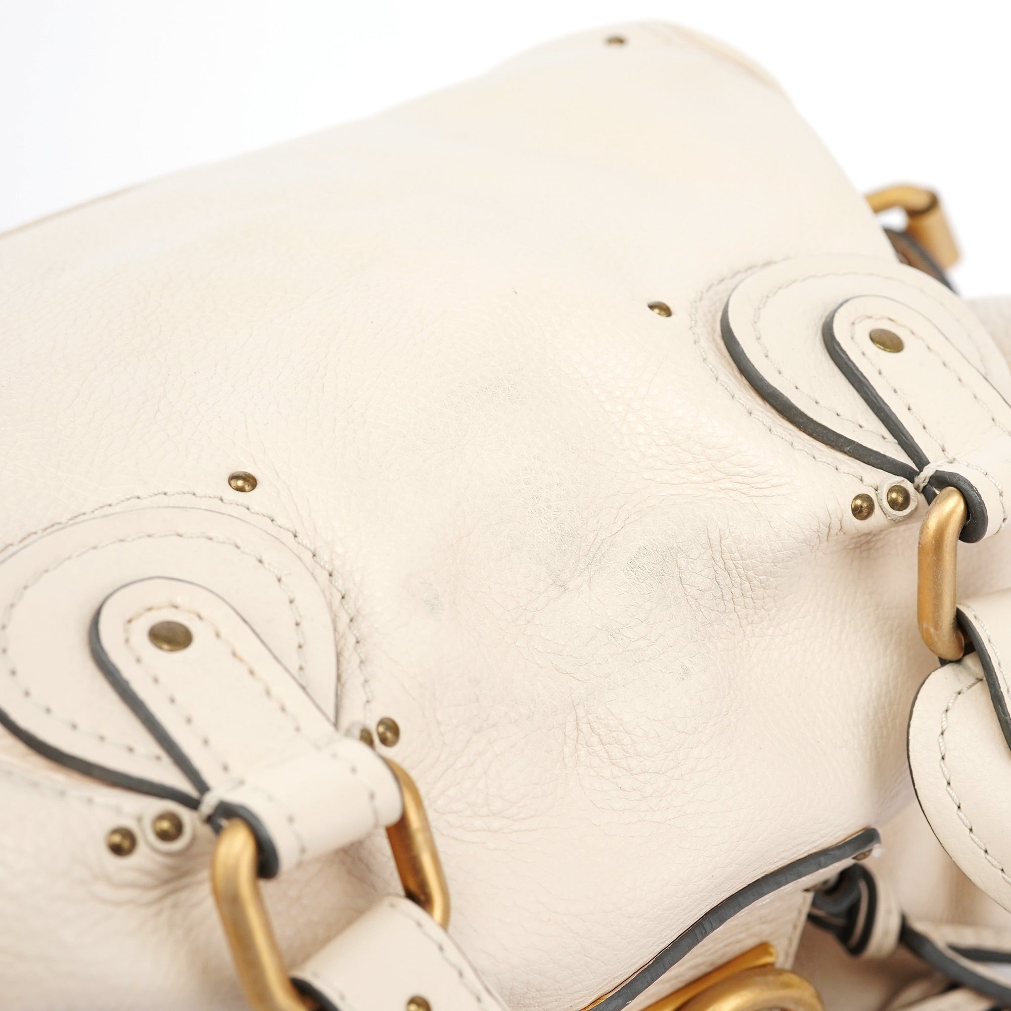 Chloe Cream Leather Paddington Pocket Shoulder Bag