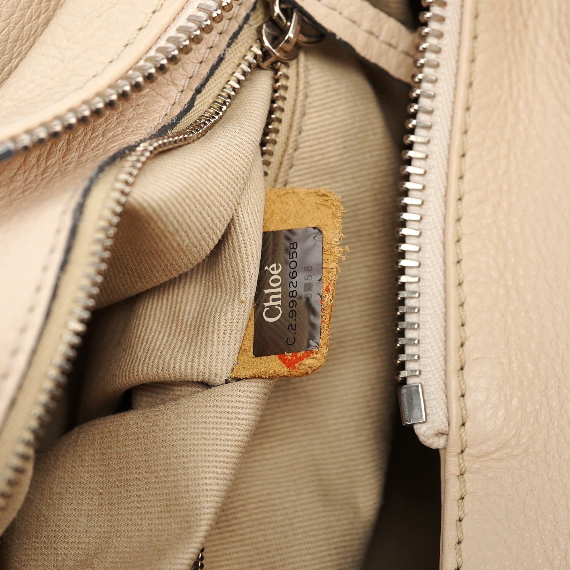 Chloe Cream Leather Paddington Pocket Shoulder Bag