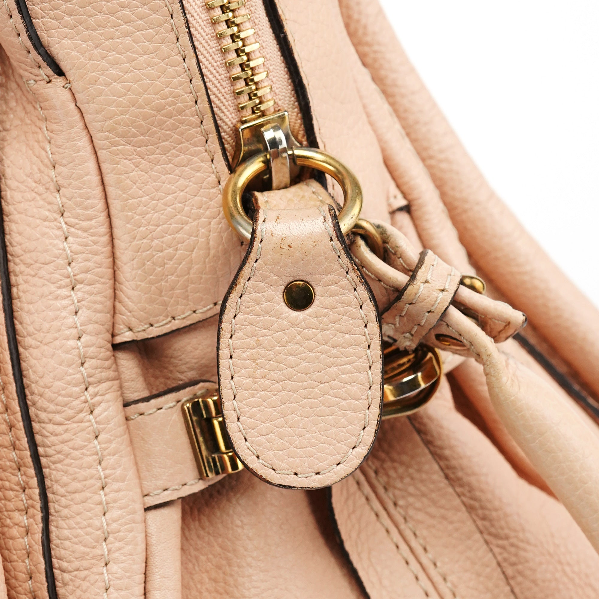 Chloé Sac deux portés Paraty en cuir crème
