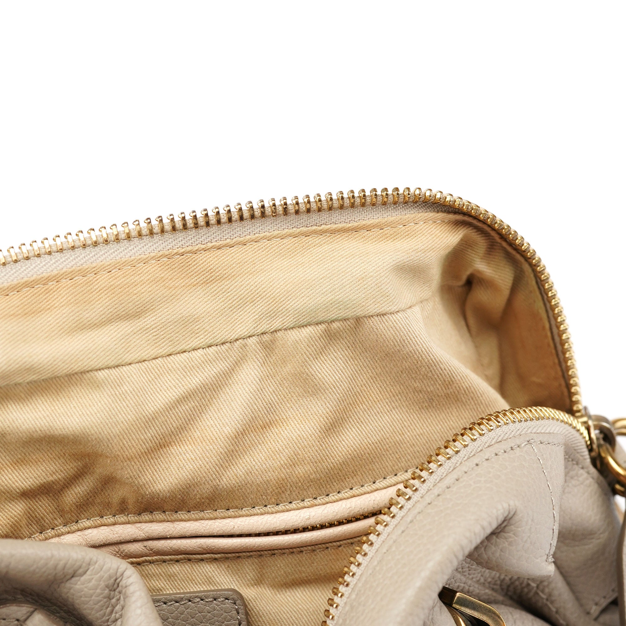 Chloé Sac deux portés Paraty en cuir crème