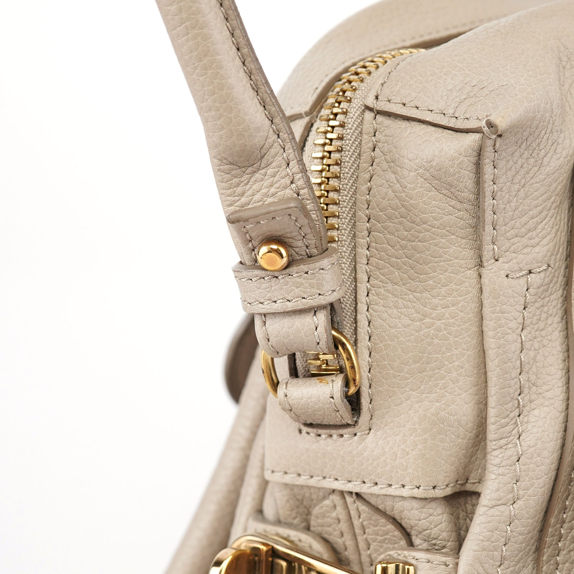 Chloé Sac deux portés Paraty en cuir crème