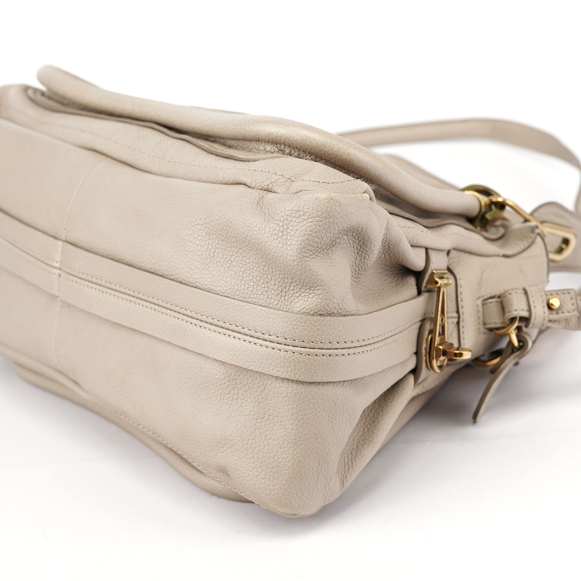 Chloé Sac deux portés Paraty en cuir crème