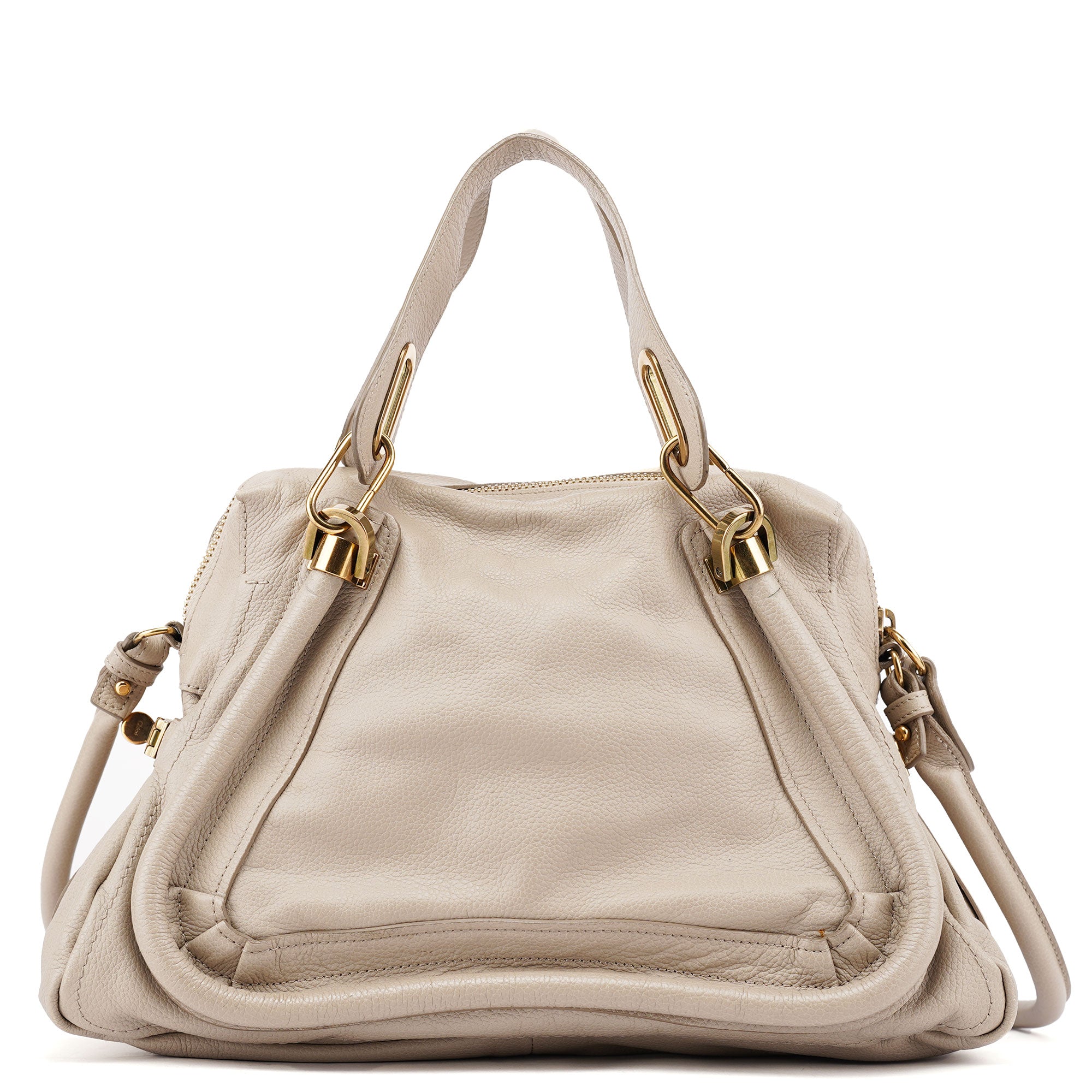 Chloé Sac deux portés Paraty en cuir crème