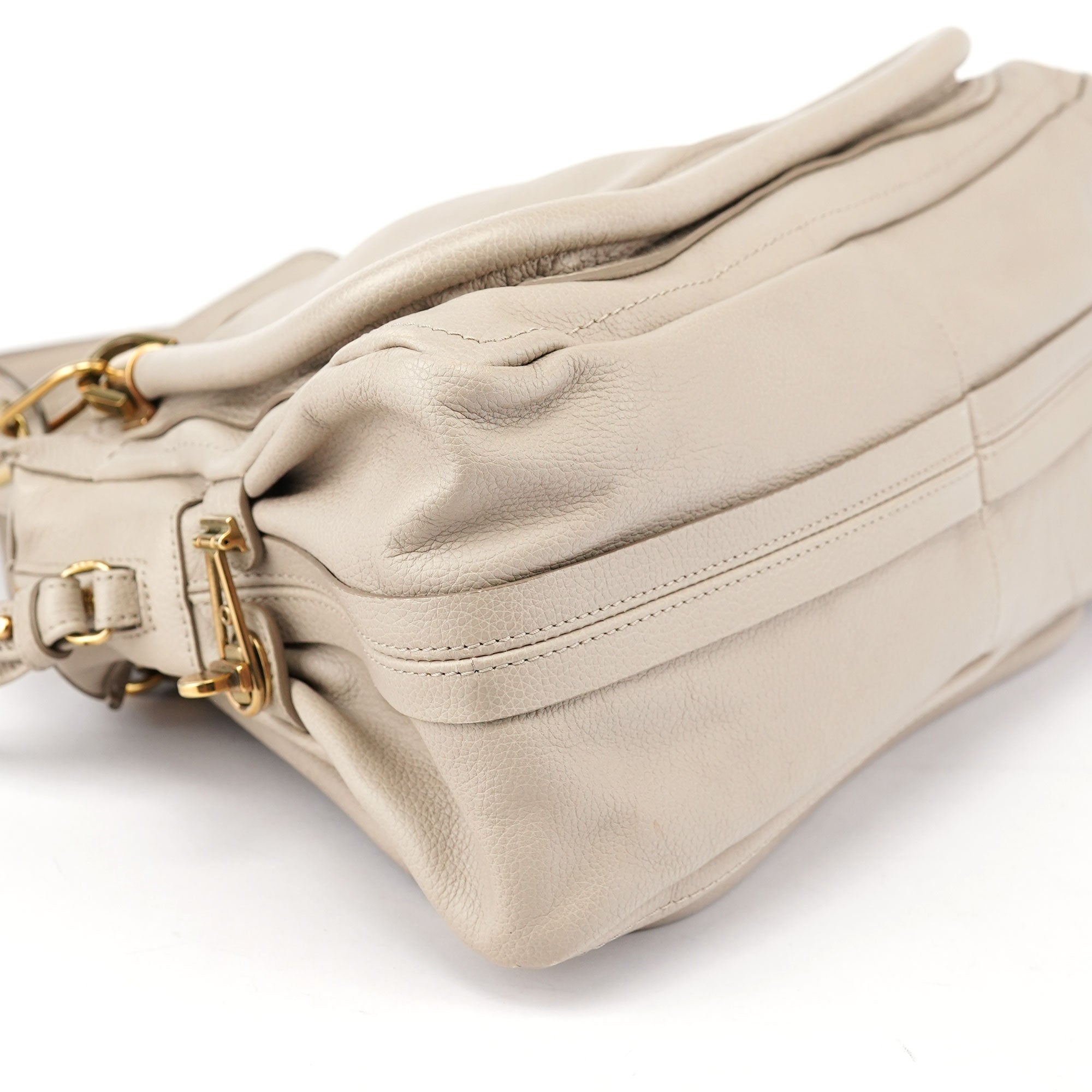 Chloé Sac deux portés Paraty en cuir crème