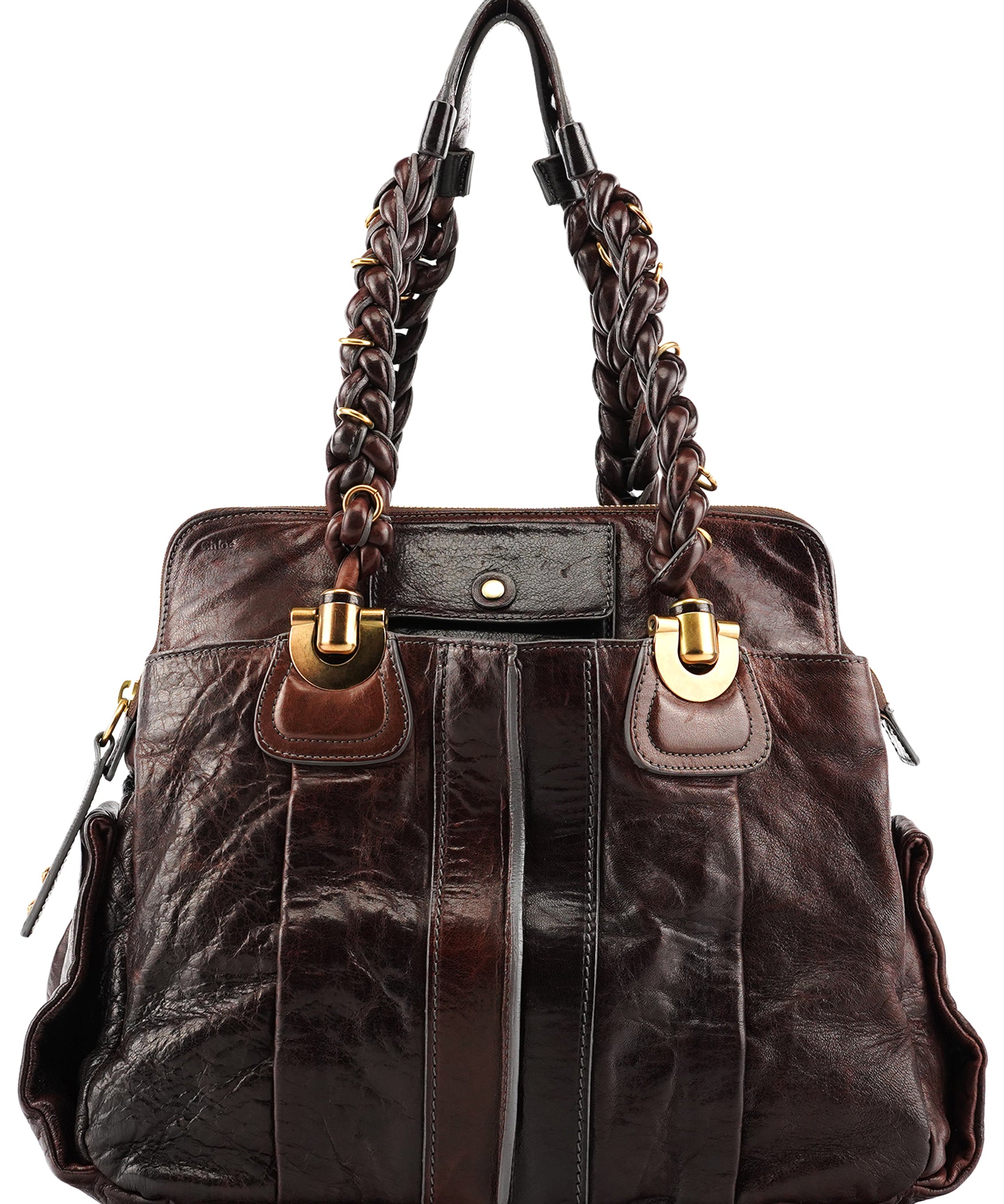 Chloé Dark Brown Leather Heloise Tote Bag