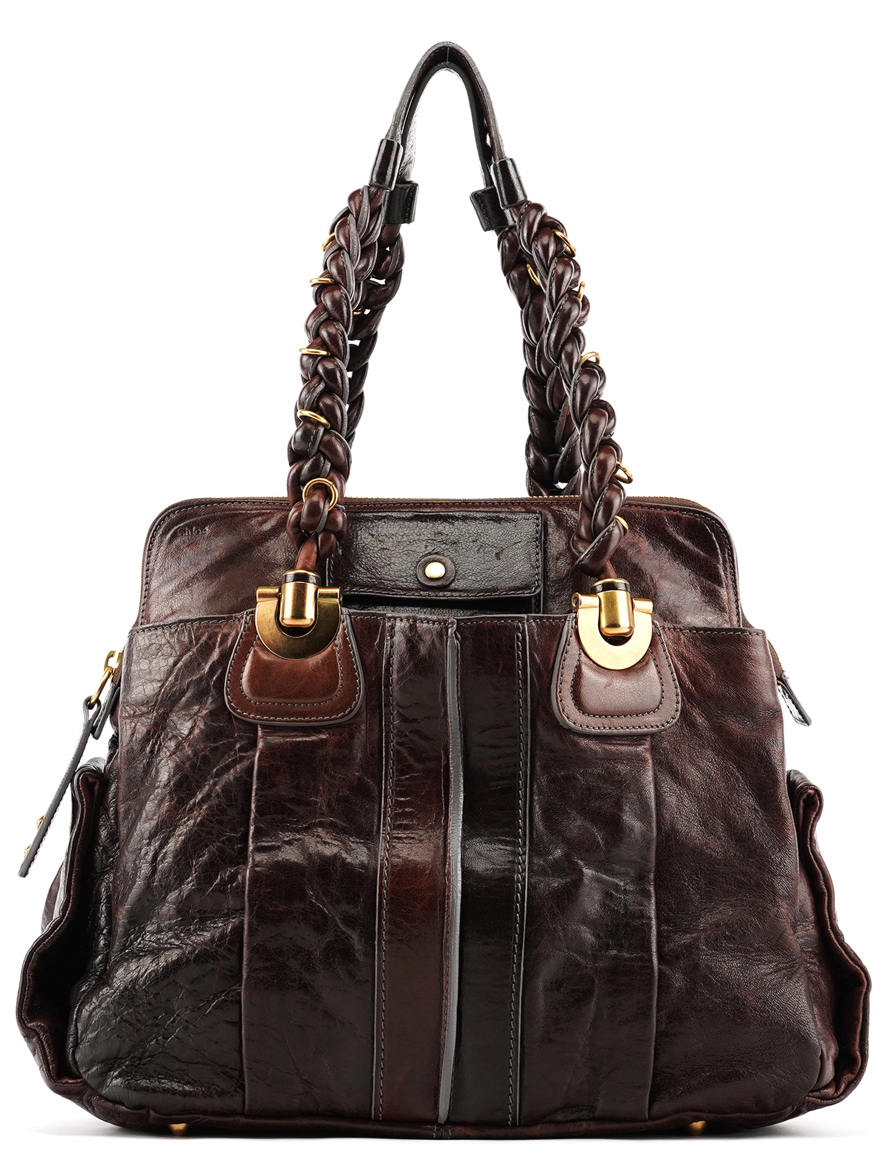 Chloé Dark Brown Leather Heloise Tote Bag