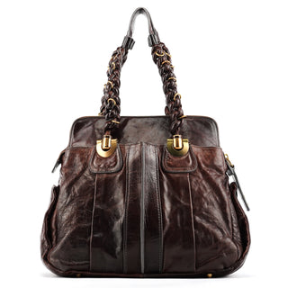 Chloé Dark Brown Leather Heloise Tote Bag