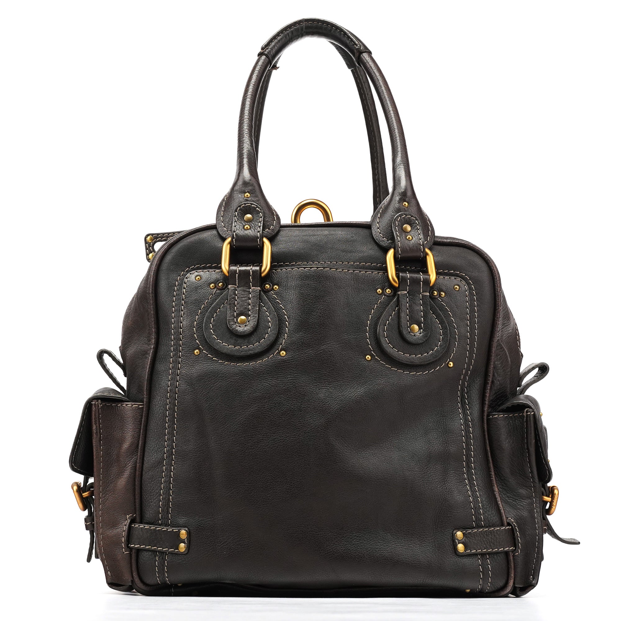 Chloé Sac à poignée Paddington en cuir marron foncé