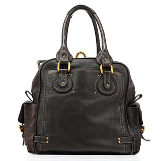 Chloe Dark Brown Leather Paddington Top Handle Bag